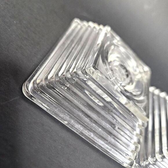 Vtg Art Deco Candle Holder Taper Depression Glass Square Candle Anchor Hawkins - Picture 4 of 7